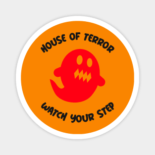 Spooky Halloween Red Ghost House of Terror Magnet